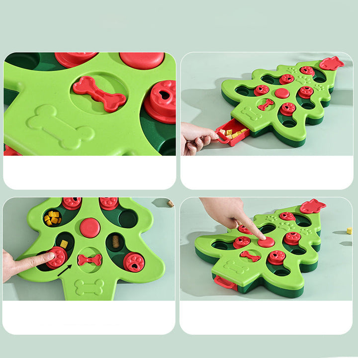 Unleash Fun and Nutrition with Our Pet Interactive Puzzle Slow Feeder Christmas Tree Bowl Toy