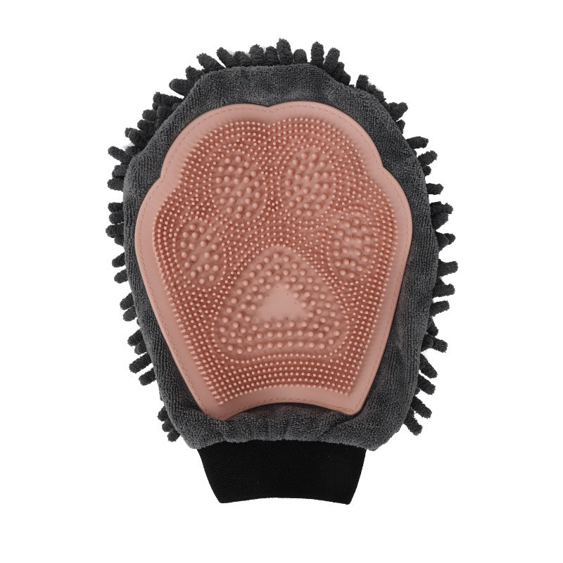 2 In 1 Pet Bathing Grooming Glove Brush Massage And Drying Tool