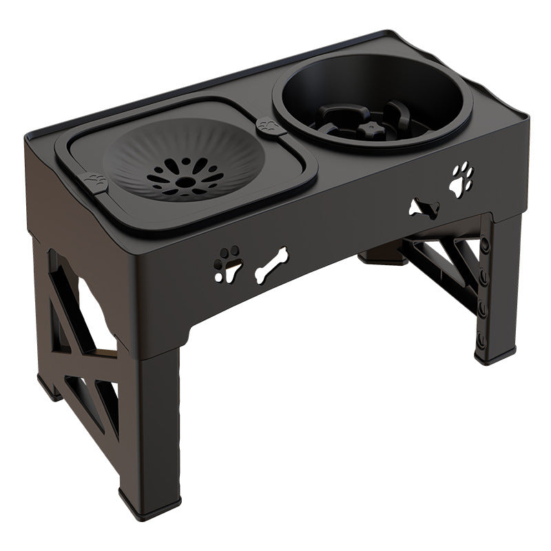Stainless Steel Pet Double Bowl Elevated Feeding Stand With Lifting Design