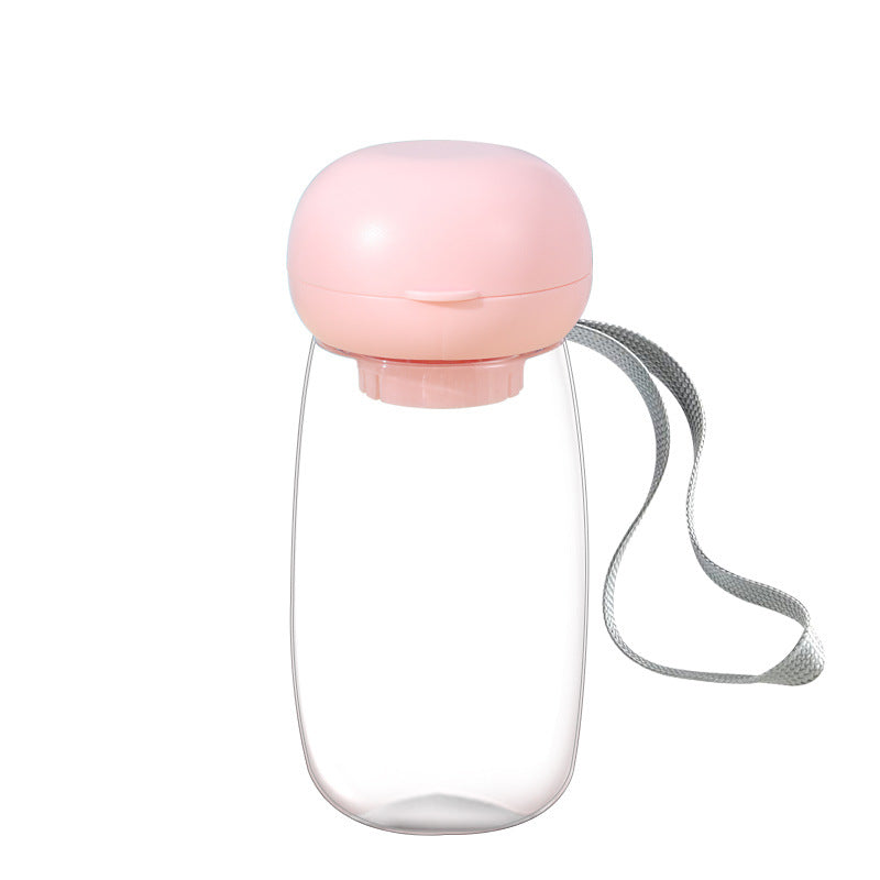 Portable Pet Water Bottle Travel Drinking Bowl Lanyard Supplies