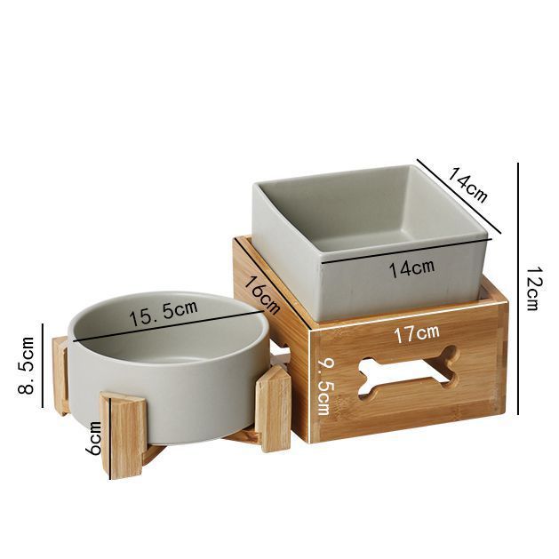 High Stand Large Capacity Ceramic Pet Feeding Bowl