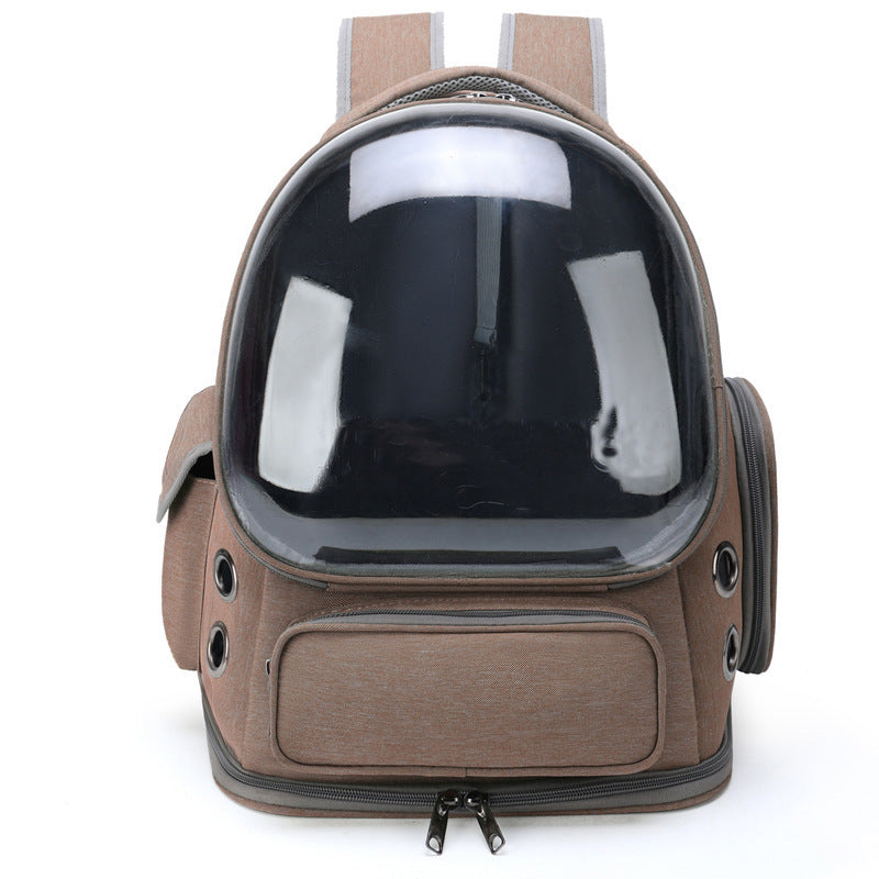 Portable Transparent Pet Backpack Capsule Style Travel Carrier Bag
