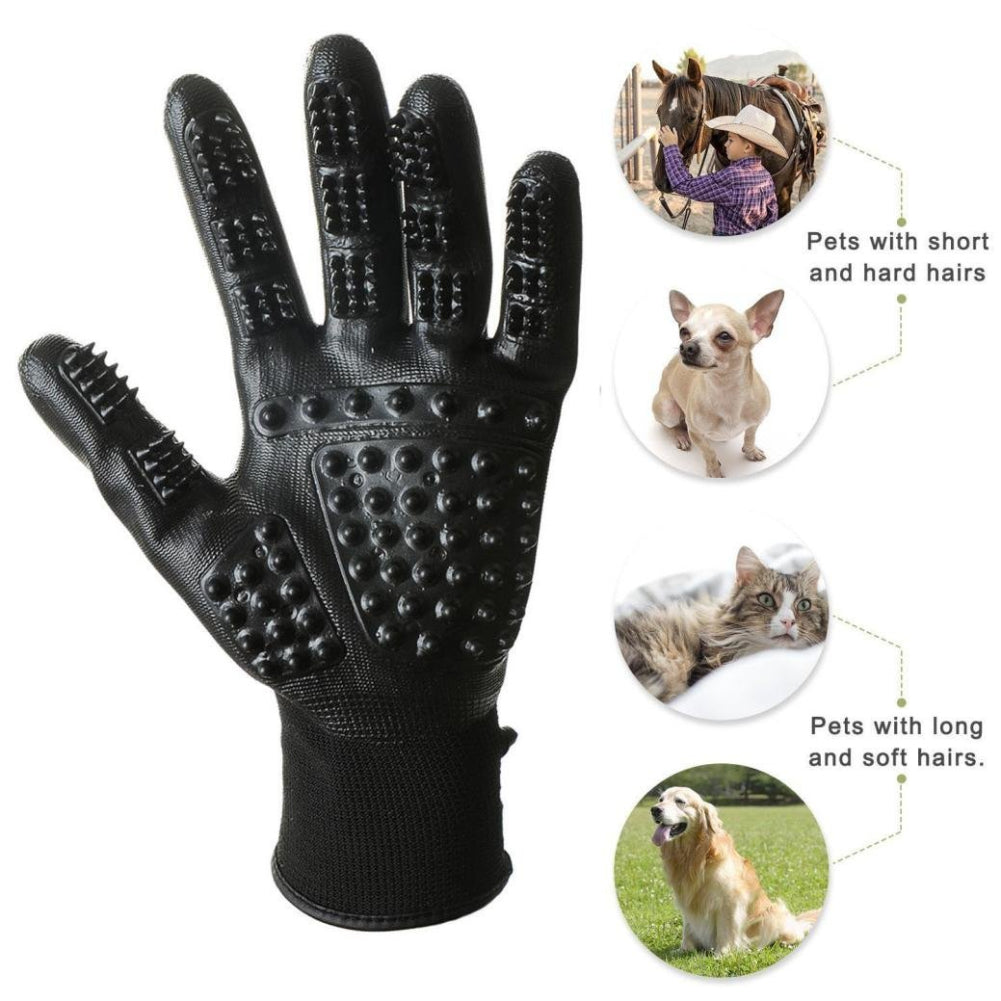 Soft Rubber Pet Grooming Glove Hair Remover Shedding Massage Brush