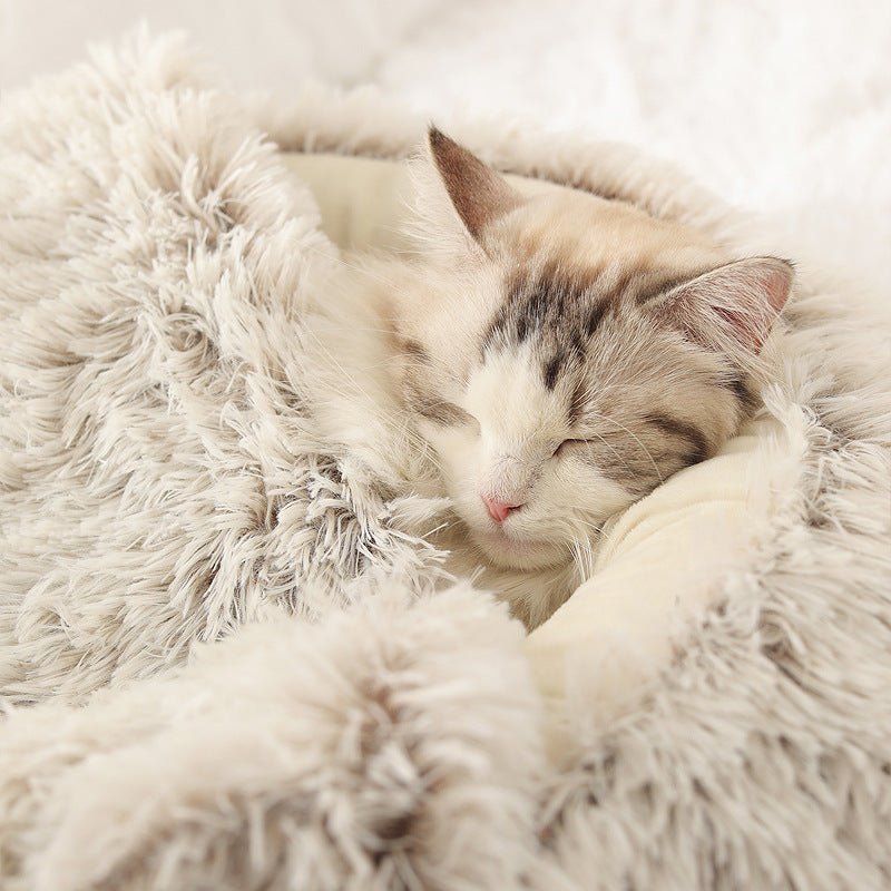 Pet Cave Nest Bed Soft Warm Velvet Shelter