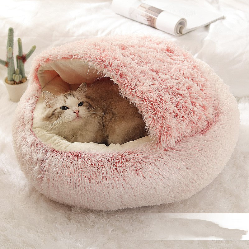 Pet Cave Nest Bed Soft Warm Velvet Shelter
