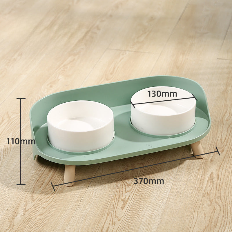 Adjustable Tilted Double Bowl Spill-Proof Pet Feeding Dish Supplies