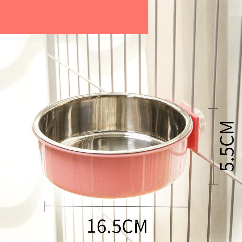 Stainless Steel Neck Guard Hanging Pet Feeding Bowl