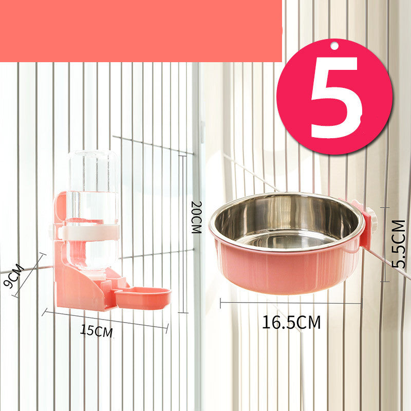 Stainless Steel Neck Guard Hanging Pet Feeding Bowl