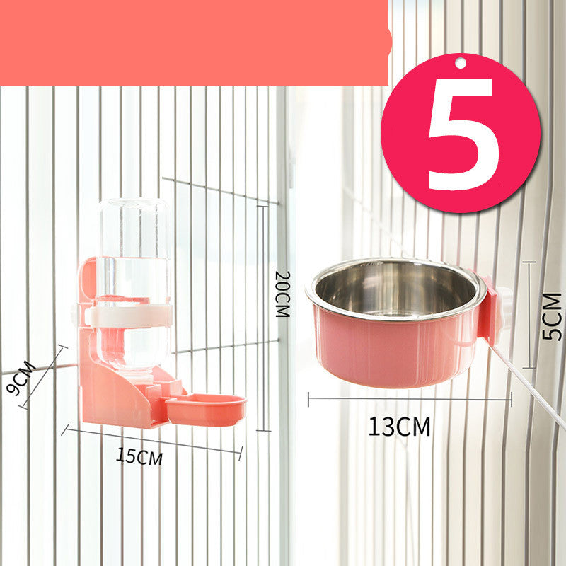 Stainless Steel Neck Guard Hanging Pet Feeding Bowl