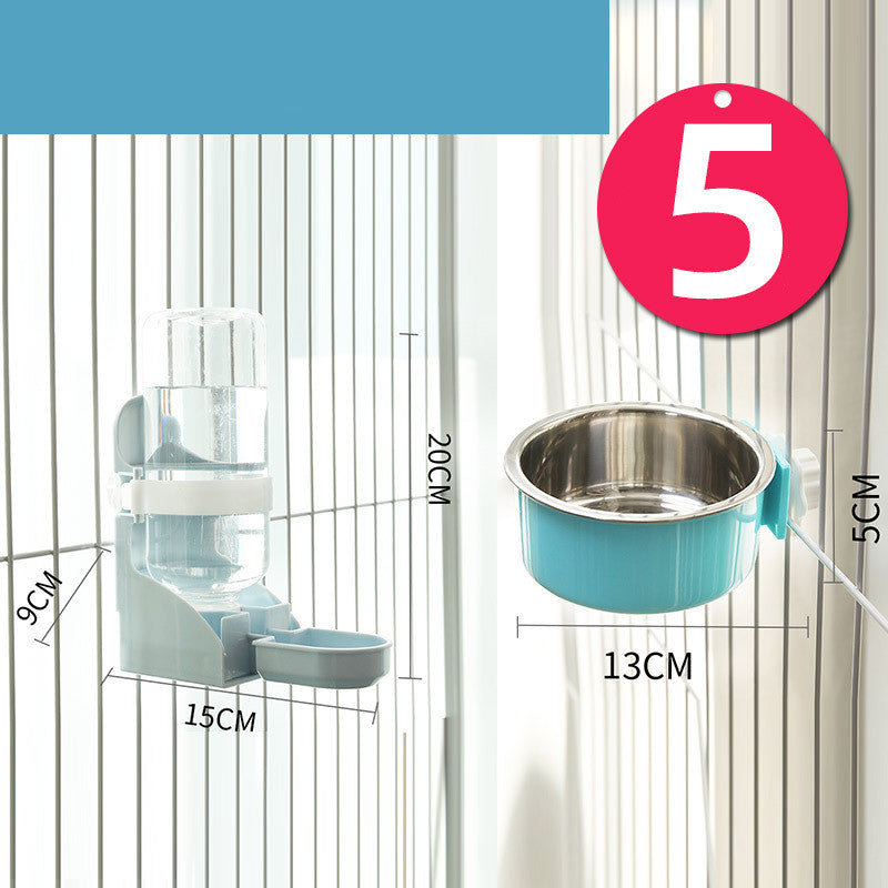 Stainless Steel Neck Guard Hanging Pet Feeding Bowl