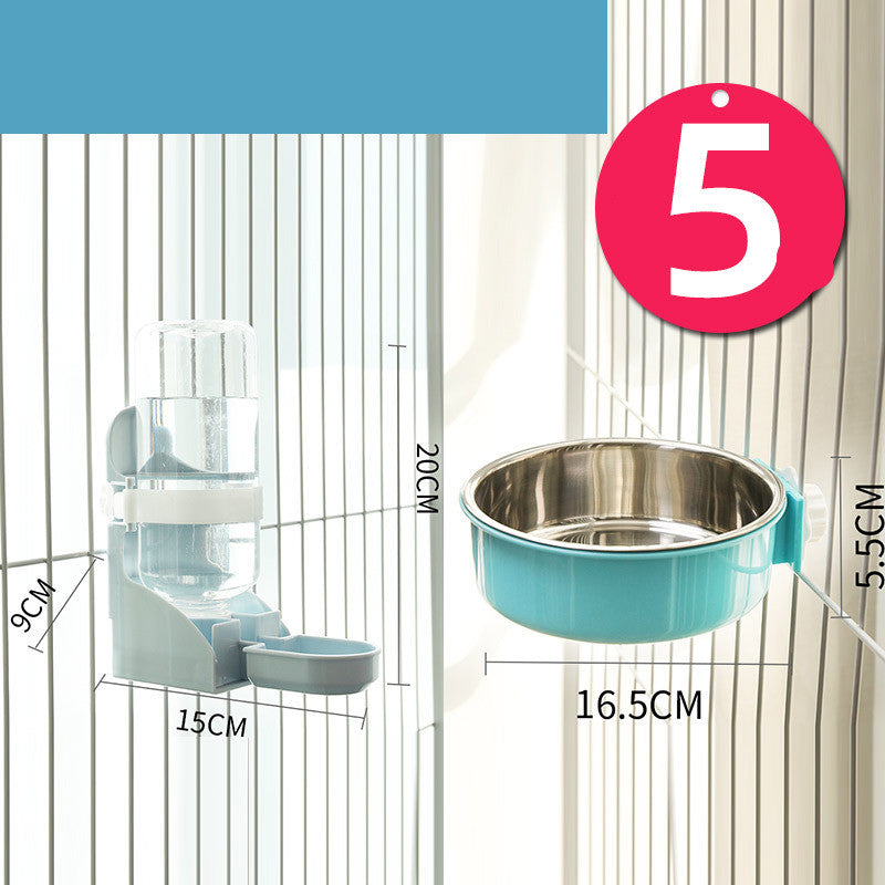 Stainless Steel Neck Guard Hanging Pet Feeding Bowl