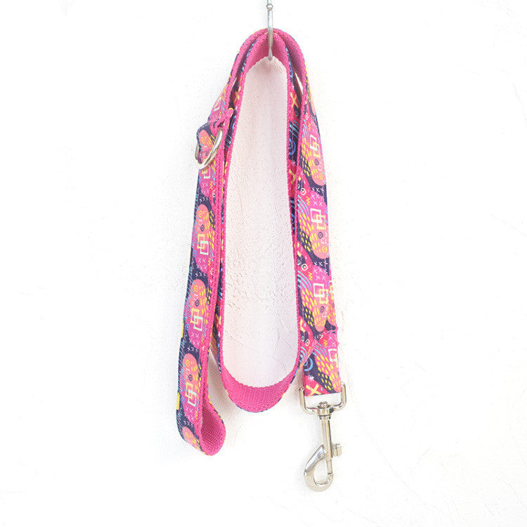 Adjustable Pet Collar With Training Traction Leash System