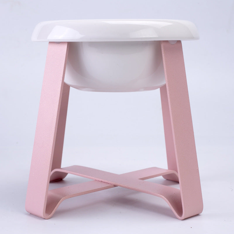 Anti-Slip Iron Stand Dual Pet Feeding Bowl Set