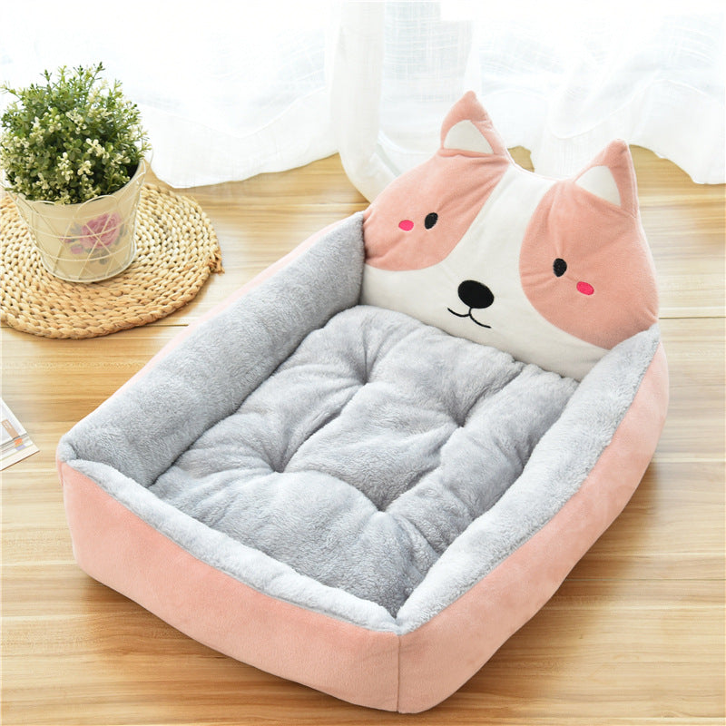 Pet Bed Warm Cozy Fleece Nest Basket House Sofa