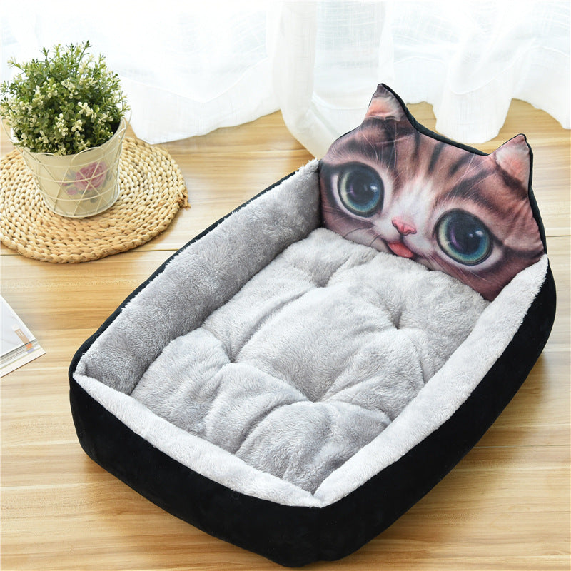 Pet Bed Warm Cozy Fleece Nest Basket House Sofa