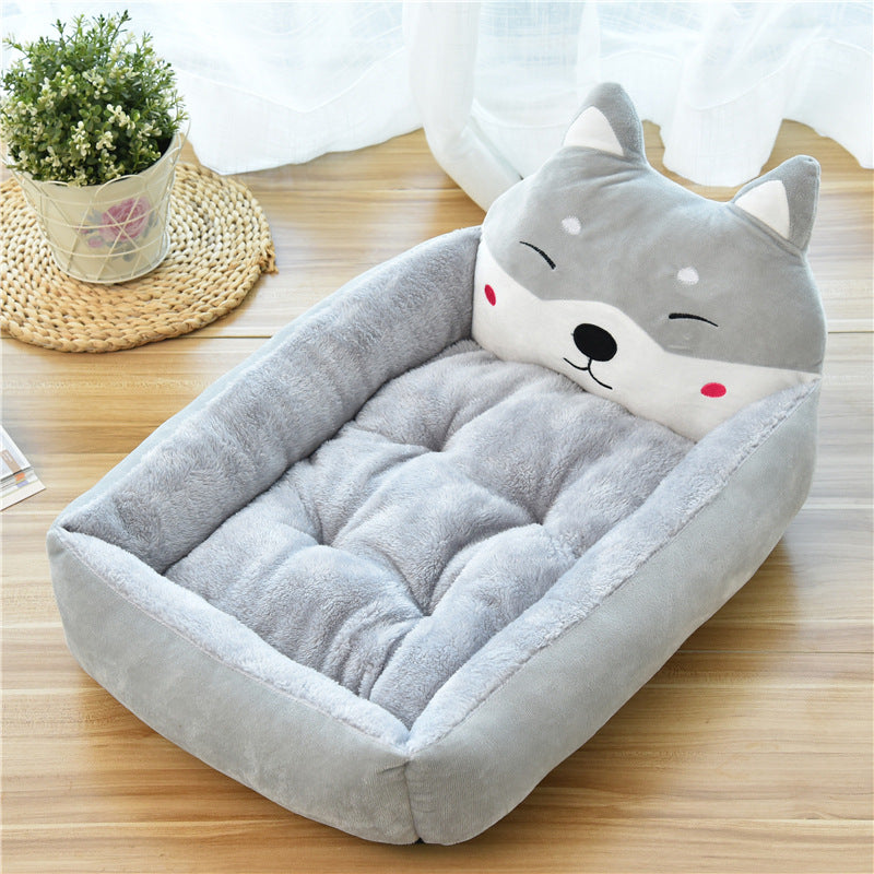 Pet Bed Warm Cozy Fleece Nest Basket House Sofa