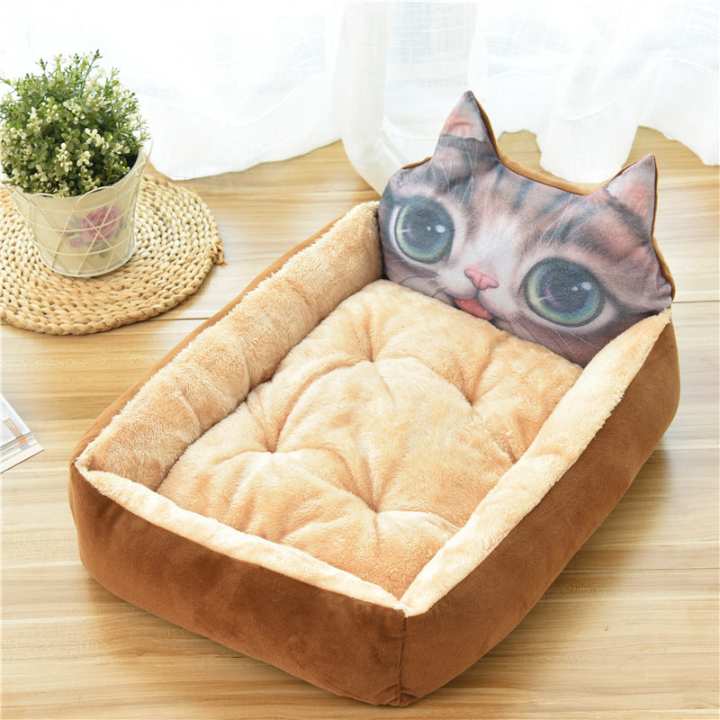 Pet Bed Warm Cozy Fleece Nest Basket House Sofa
