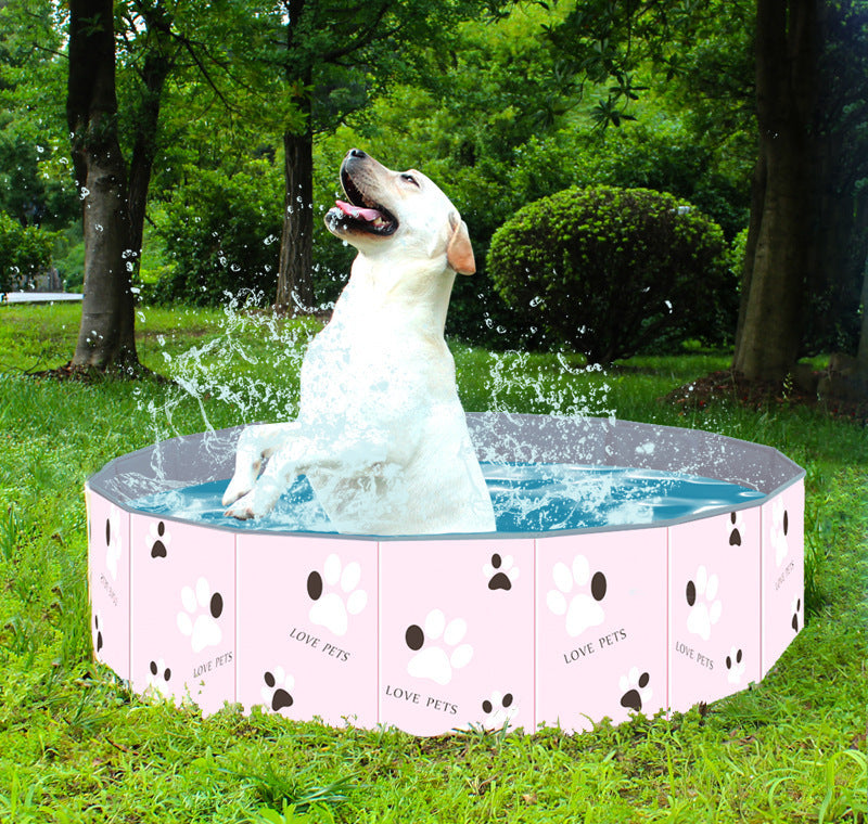 Portable Foldable Pet Swimming Pool Spa Bathing Tub Indoor Outdoor Use