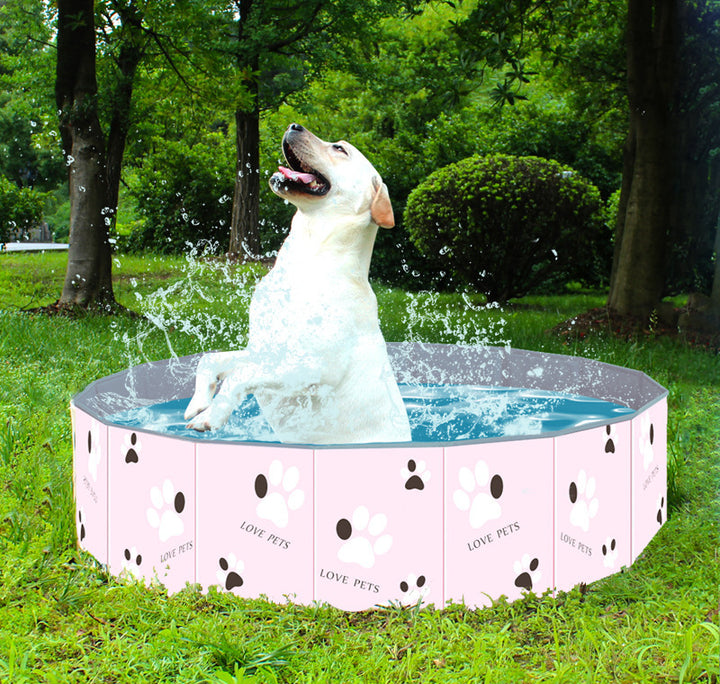 Portable Foldable Pet Swimming Pool Spa Bathing Tub Indoor Outdoor Use