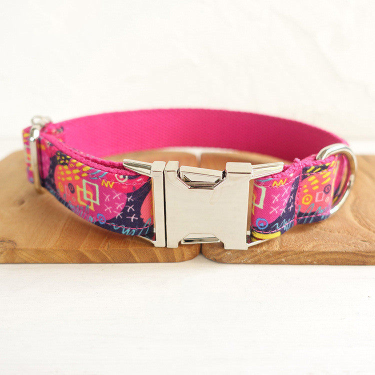 Adjustable Pet Collar With Training Traction Leash System