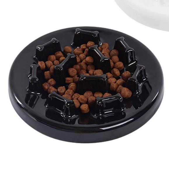 Tilted Solid Wood Double Pet Feeding Bowl