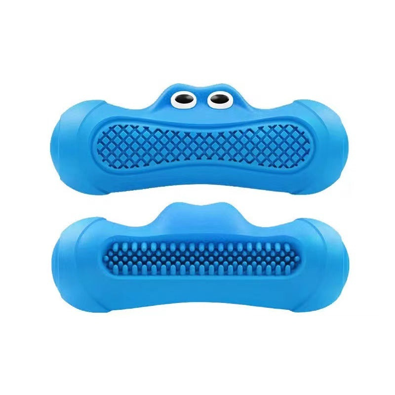 Pet Natural Rubber Squeaky Molar Rugby Chew Toy