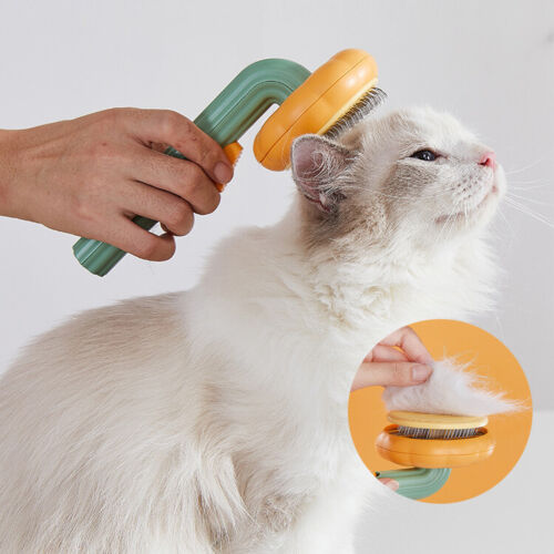Self Cleaning Pet Pumpkin Grooming Slicker Brush For Loose Hair Removal