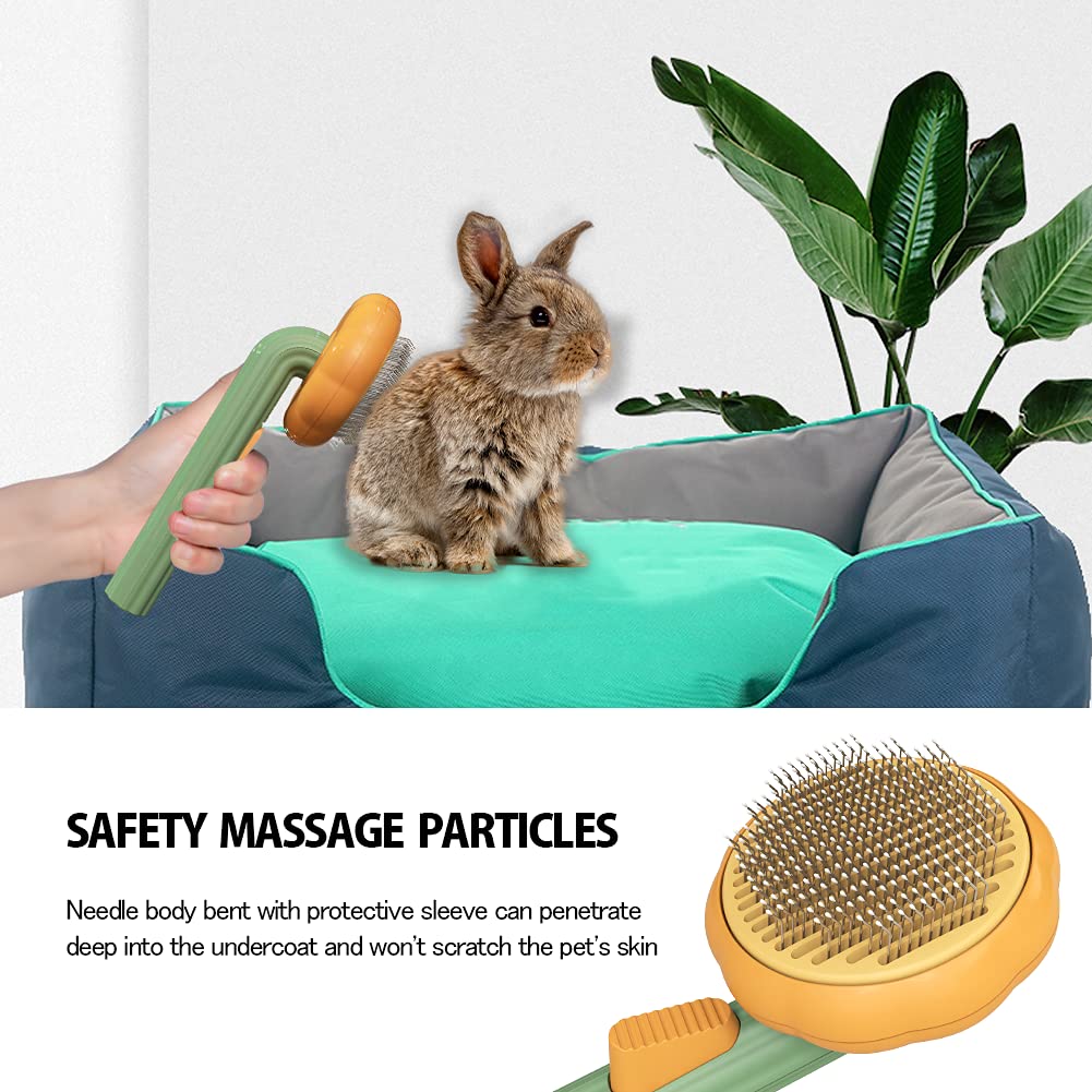 Self Cleaning Pet Pumpkin Grooming Slicker Brush For Loose Hair Removal