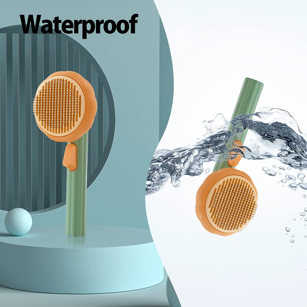 Self Cleaning Pet Pumpkin Grooming Slicker Brush For Loose Hair Removal