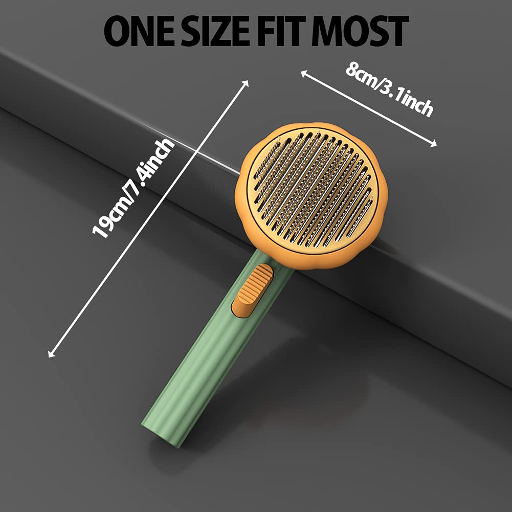 Self Cleaning Pet Pumpkin Grooming Slicker Brush For Loose Hair Removal