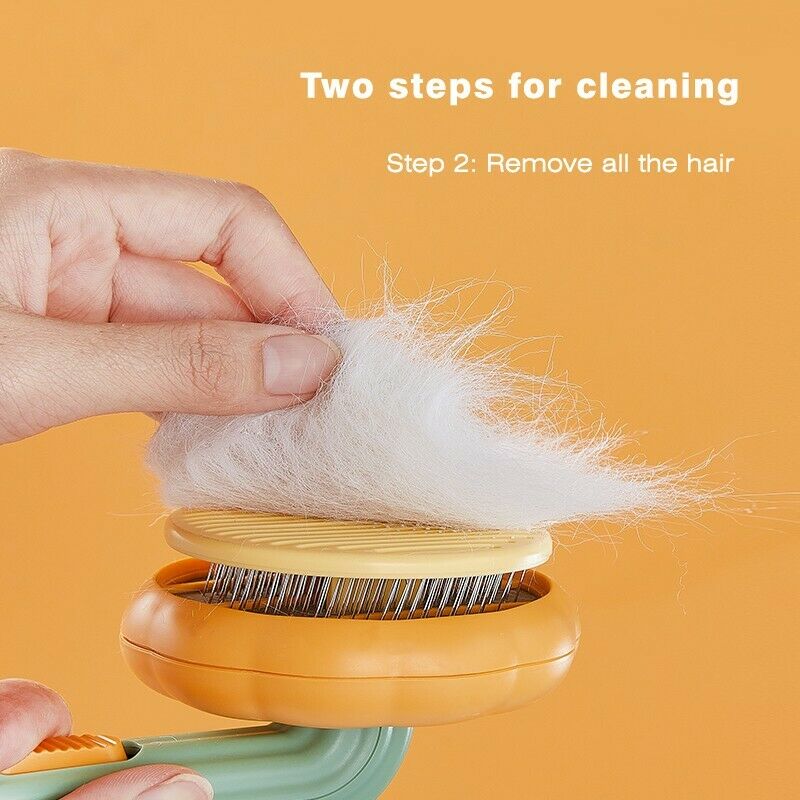 Self Cleaning Pet Pumpkin Grooming Slicker Brush For Loose Hair Removal