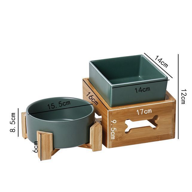High Stand Large Capacity Ceramic Pet Feeding Bowl