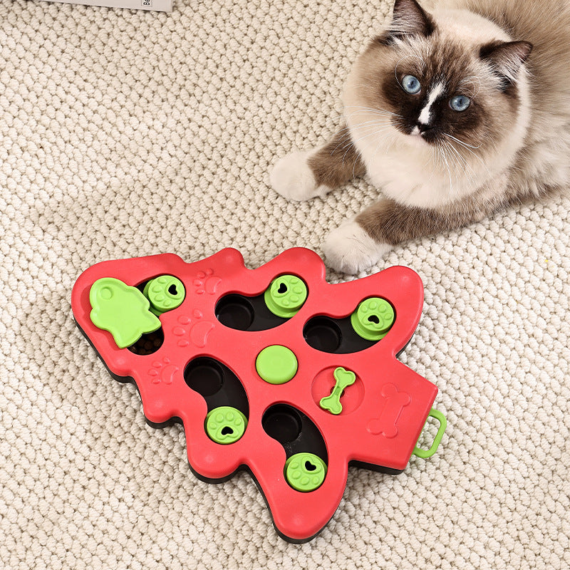 Pet Interactive Puzzle Slow Feeder Christmas Tree Bowl Toy