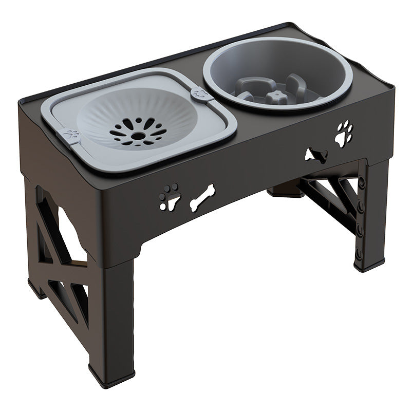 Stainless Steel Pet Double Bowl Elevated Feeding Stand With Lifting Design