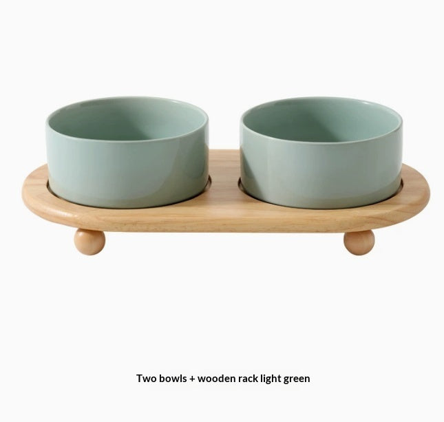 Ceramic Pet Food Bowls Durable Non-Slip Feeding Supplies Set