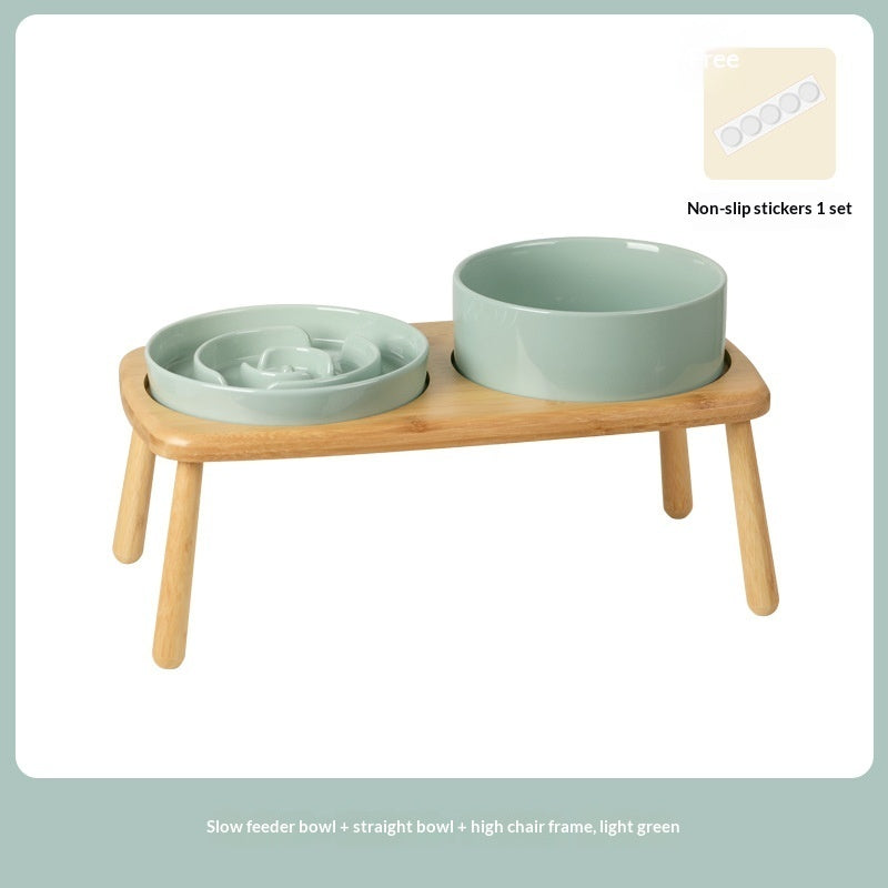 Ceramic Pet Food Bowls Durable Non-Slip Feeding Supplies Set