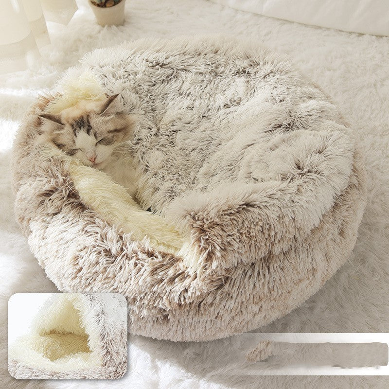 Pet Cave Nest Bed Soft Warm Velvet Shelter