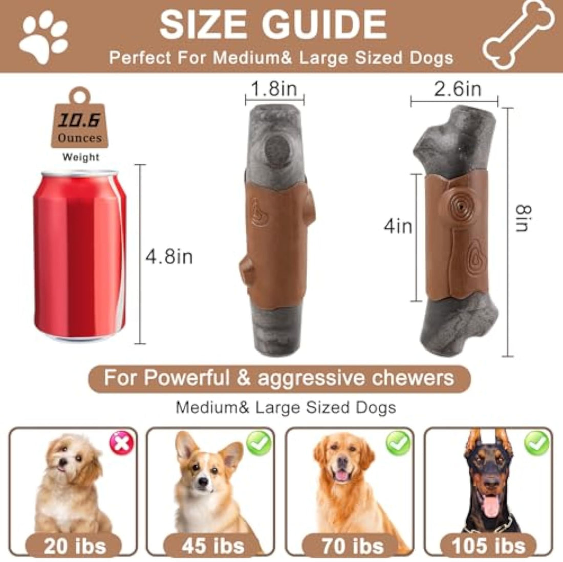 Pet Indestructible Chew Toy Durable Bacon Flavor Large Breed Toy