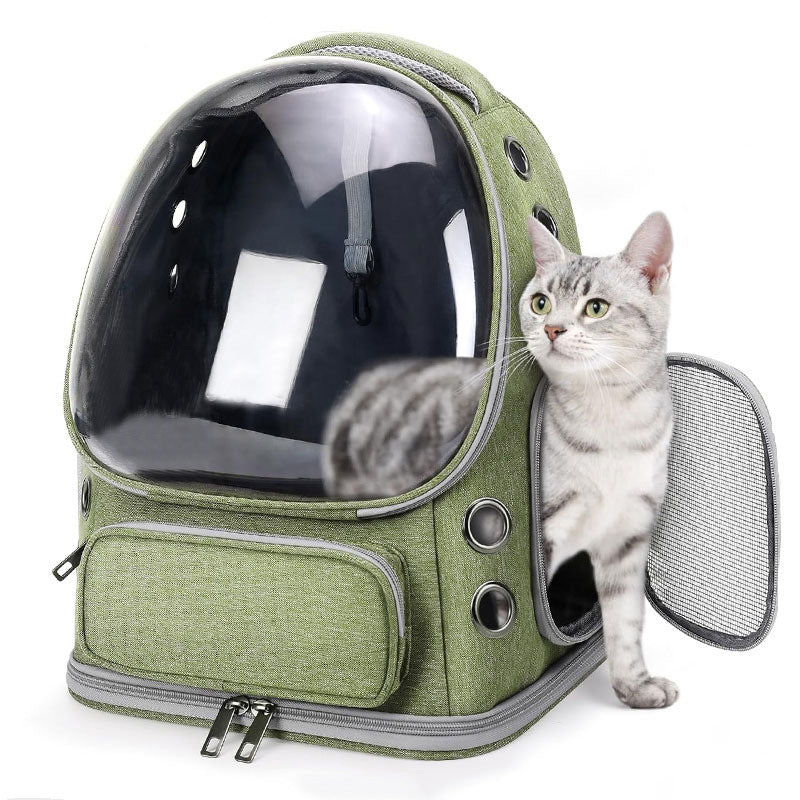 Portable Transparent Pet Backpack Capsule Style Travel Carrier Bag