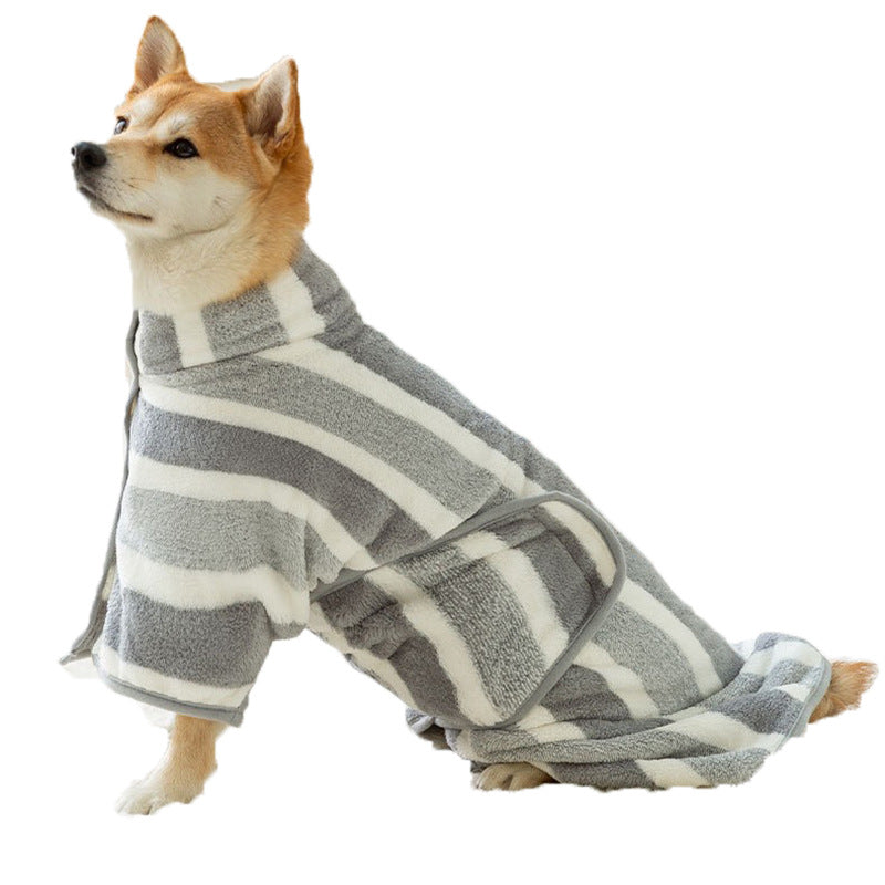 Absorbent Pet Bath Robe Towel Comfortable Quick Dry Apparel