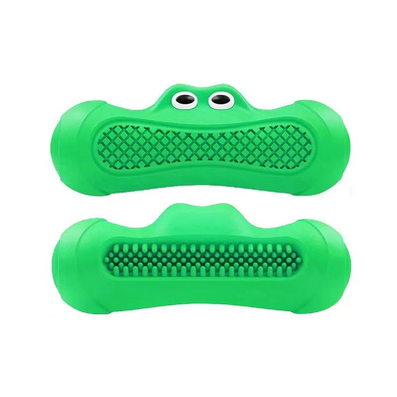 Pet Natural Rubber Squeaky Molar Rugby Chew Toy