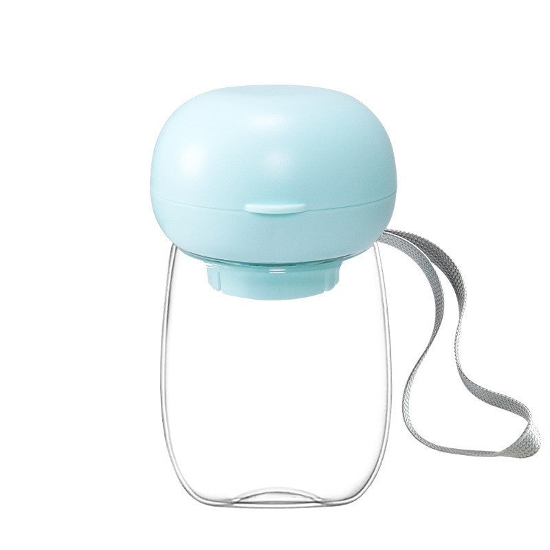 Portable Pet Water Bottle Travel Drinking Bowl Lanyard Supplies