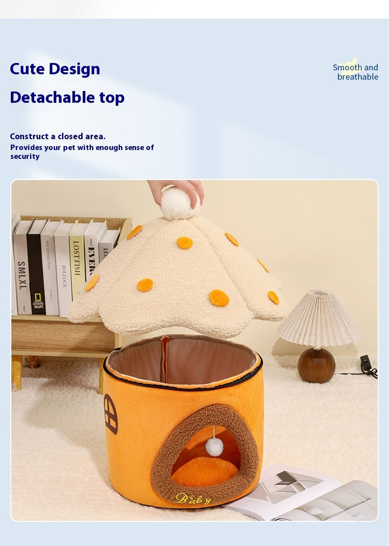 Removable Mushroom Style Pet House Nest For Small Pets