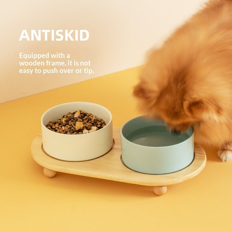 Ceramic Pet Food Bowls Durable Non-Slip Feeding Supplies Set