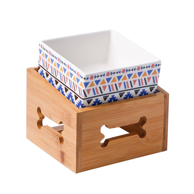 High Stand Large Capacity Ceramic Pet Feeding Bowl