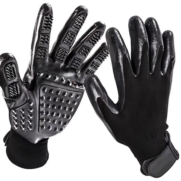Soft Rubber Pet Grooming Glove Hair Remover Shedding Massage Brush