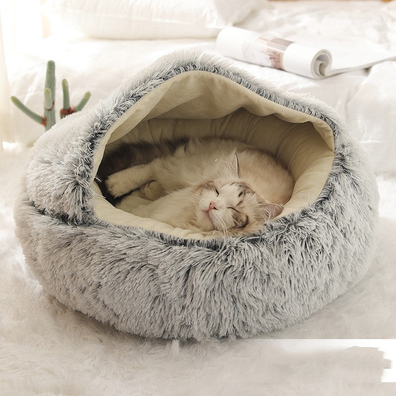 Pet Cave Nest Bed Soft Warm Velvet Shelter