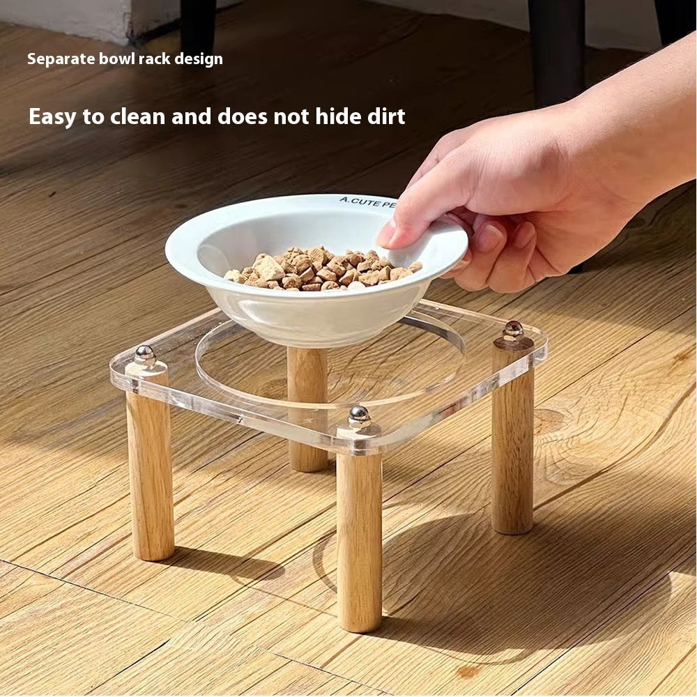 Anti Tumble Elevated Pet Double Bowl Ceramic Feeding Stand