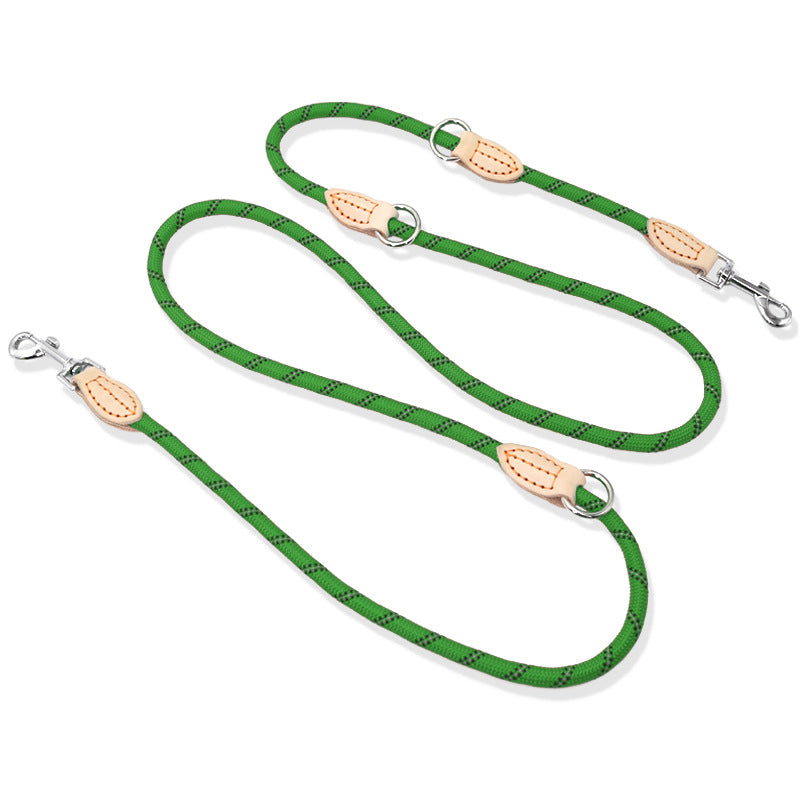 Multifunctional Hook Chain Leather Pet Training Leash
