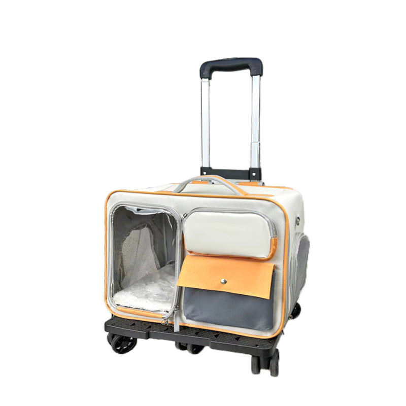 Pet Trolley Backpack Carrier Bag Anti Stress Travel Design